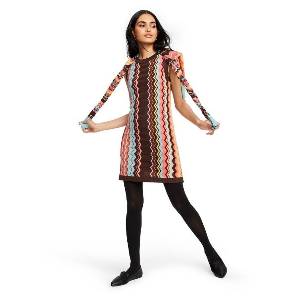 Colore Zig Zag Sleeveless Crewneck Sweater Dress - Picture 3 of 3